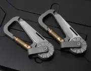 New EDC Titanium + Brass Keychain Carabiner Multi Tools Outdoor Folding Knife