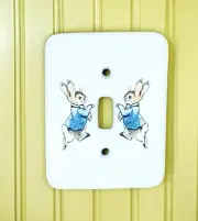 Wedgwood England PETER RABBIT Porcelain Light Switch Cover Plate NEW
