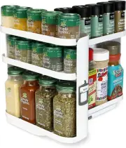 Spice Rack Organizer for Cabinet - Slide & Rotate Seasoning Organizer - 3 Snap-I