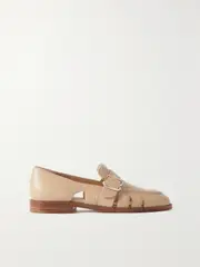 [Gabriela Hearst] Gabriela Hearst - Symon Cutout Textured-leather Loafers - Camel - IT40.5 IT 40.5 Brown