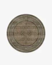 185' Round | Machine Washable Runner Rug | Kid & Pet Friendly | Indoor Rug | Rowan Stone & Soft Clay Rug | Ruggable