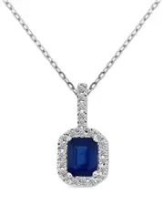 Sabrina Designs 14K 0.71 ct. tw. Diamond & Sapphire Octagon Pendant