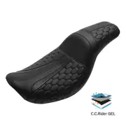 Driver Passenger Gel Seat Fits For Harley Dyna Street Fat Bob Super Glide 06-17