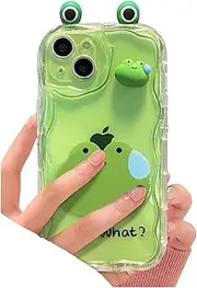 Korean Cute 3D Bear Frog Rabbit Ear Soft Silicone Phone Case for iPhone 14 15 Pro Max 13 12 Pro 11 X 8 Plus Cartoon Clear Cover (Color : C, Size : for iPhone 13 pro)