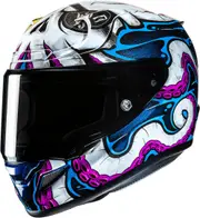 HJC RPHA 12 Kraken Helmet, white-blue-purple-yellow, Size XS 54 55 for Men White Blue Purple Yellow