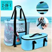 Large Mesh Beach Tote Bag High Capacity PVC Insulated Cooler for Stadium Beach