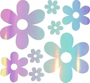 NBFU DECALS Groovy Daisy Flower (Holographic Opal Purple) (Set of 2) Premium Waterproof Vinyl Decal Stickers Laptop Phone Accessory Helmet Car Window Bumper Mug Tuber Cup Door Wall Decoration