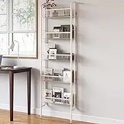 COVAODQ Narrow Bookshelves Behind The Door for Kids,Wall Mount 5 Tiers Narrow Bookshelf Book Shelf for Bedroom, Living Room Schools