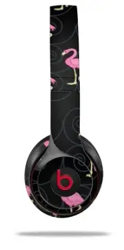 Skin Wrap for Beats Solo Wireless 2 3 4 Flamingos on Black SKIN ONLY