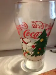 VINTAGE COCA COLA POLAR BEAR CHRISTMAS TREE TRIMMING GLASS COKE