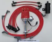 small cap CHRYSLER 73-78 400 RED HEI Distributor+Black 45k Coil+Spark Plug Wires