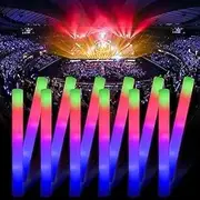 KSUCTE Foam Glow Sticks Bulk - Wedding Glow Sticks for Reception Props, Light Up Foam Sticks for Adults, Party Light Sticks Pack, Glow Party Supplies for Birthdays (32)
