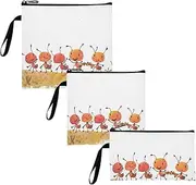 Ants Carrying Food in A Line 3 pack Reusable Snack Bags and Sandwich Bags Multi-Use Travel Bag for Picnic Work Travel Office