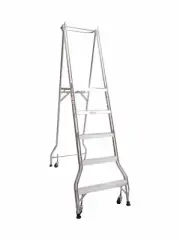 New 5 Step Aluminium Ladder Foldable Steel Frame Light Weight 1410mm High - VIC