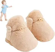 [NOWTRY] Baby Boys Girls Soft Sole Baby Cartoon Plush Cotton Shoes Baby Walking Shoes Winter Warm Boots Infant Sole for 0-18 Months