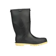 TINGLEY 11714 StormTracks Rain Boot, PVC, Youth, Black/Tan Size 04, PR