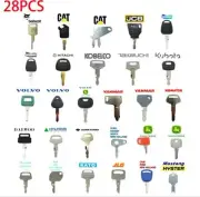 28-Piece Heavy Equipment Key Set – Excavator, Forklift, Bulldozer, Earthmover...