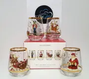 NEW Williams Sonoma S/4 Twas the Night Before Christmas Stemless Wine Glasses