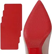 [Generic] Sole Protectors Red Bottom Protectors Shoe Gummies for High Heels Non-Slip Shoes Cover Bottoms for Women Shoe Bottom and Heel Anti Slip Grip Pads 4 Pcs (Red, One Size)