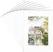 15Pcs White Frame Mat 5x7 Picture Frame Matting Paper Rectangle Hollow Pre Cut Display Show Core Cutting Bevel Photo Album Kit Accessories for 2 x 4in Photos Pictures Wall Artwork Decoration