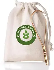 Nature's Own Tongue Scraper for Adults & Kids, Copper Tongue Cleaner/Scrubber to Improve Fresh Breath Remove Tongue Buildup, Easy to Use Portable Tongue Scrappers for Oral Care & Hygiene