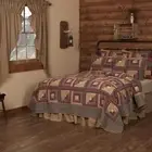 Millsboro Patchwork Luxury King Quilt. VHC Brands. Burgundy, Tan, Navy Blue