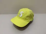Supreme x Solbiati Seersucker S Logo Mens Cap Hat One Size New 6 Panel Yellow