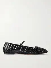 [Aeyde] Aeyde - Uma Caged Cut-out Patent-leather Mary Jane Ballet Flats - Black - IT36 IT 36 Black