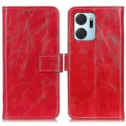 For Honor X7a 5G PU Leather Phone Wallet Case Stand Retro Crazy Horse Texture Phone Cover