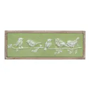 LVD Metal 85x30cm Wall Hanging Art Decor Birds Decorative Home Display Green