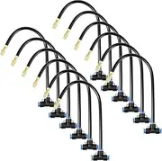12 Pcs rass Misting Nozzles Tee with 12 Inch Built in Hose for Patio Outdoor Cooling 360 Rotation Adjustable Water Mister Nozzles Thread Sprayer-0.043" orifice, Tee Compatible with 0.31”Misting Hose