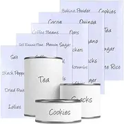 Pantry Labels for Containers, 40PCS Pre-Printed Kitchen Organization Labels for Storage Canisters Jars Bins, Minimalist Food Stickers (1Pack)