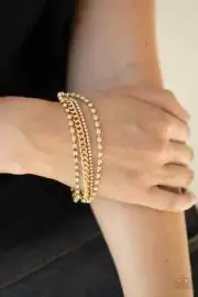 Paparazzi Jewelry Accessories - Brilliantly Beaming - Gold Bracelet - Vintage