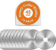 15 Pack 45mm Rotary Cutter Blades 45mm Quilting supplies Rotary Cutter Blades for fabric by SSPONT, compatible with OLFA,Fiskars,Mr.Pen,DAFA,Truecut etc. Sewing Arts Crafts, Sharp and Durable