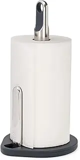 Joseph Joseph Hold Kitchen Roll Holder, Spring Tension Arm, One-Handed Tearing, Weighted Base, Non-Slip, Fits 140mm Rolls