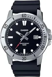 [Casio] MTPVD01-1E Anolog Black Band Unisex Watch, Black Dial, 49 × 45 × 10.3 mm