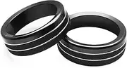 Yurefax for Ford, for Mustang, 2015-2020 Audio Trim 2Pcs Air Condition Radio Knob Rings AC Control Switch Button Decorative Ring Cover HVAC Control Knob(Black)