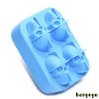 在飛比找momo購物網優惠-【bargogo】4格骷髏頭造型矽膠製冰盒(可當副食品分裝盒