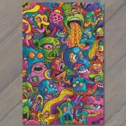 5x7" Monsters Colorful Trippy Psychedelic Surrealism Doodle Art Graffiti Fun