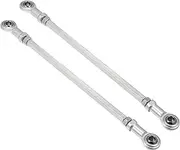 Motoforti 2pcs 238mm Length 8mm Hole Diamete Adjustable Steering Tie Rod Ball Joint for 49cc Electric ATV Go Kart Accessory Steering Column Steering Suspension Silver Tone