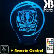 DALLAS MAVERICKS BASKETBALL Personalised 3D LED Night Light 7 Colour Change Lamp
