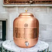 8 Ltr New Copper Water Dispenser (Matka) Hammered Container Pot