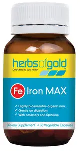 Herbs Of Gold Iron Max 30 Vcaps - Dietary Supplement