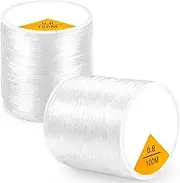 Elastic Bracelets String Cord,0.8mm Round Crystal Elastic String for Bracelets Necklace Beading & Jewelry Making, Total Transparent Stretch Bead Cord Thread (Transparent, 0.8mm*100m)