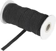 uxcell Elastic Sewing Bands 3/8 Inch Wide 50 Yards Black Knit High Elasticity Stretch Elastic Bands Cord for Sewing, Wigs, Waistband, Pants, DIY Crafts