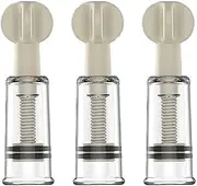 Nipple Suction Cups Corrector Inverted Sucker, 3pcs Vacuum Nipple Pullers Set Flat Nipple Aspirator for Girls Female Breastfeeding Mother (White-3PCS)