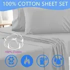 2000TC Ultra Soft Cotton Flat Fitted Sheet Set Single/KS/Double/Queen/King Bed