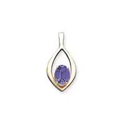 14k Yellow Gold 12x10mm Oval Amethyst Checker slide