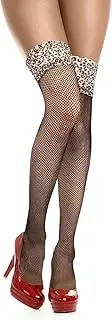 [Benefeet Sox] Lace Top Fishnet Thigh High Stockings with Back Seam Stay Up Lingerie Socks Sexy Sheer Nylon Hosiery