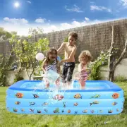 Inflatable Swimming Pool- Kiddie Pool 68" X 47" X 18" |Durable-Thickened Ocean W
